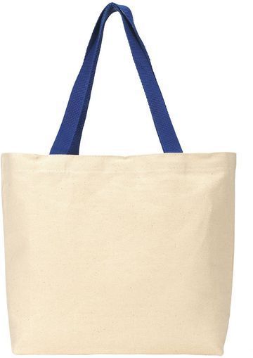 Gemline Colored Handle 9oz Cotton Tote Bag 10"w x 7 ½"h